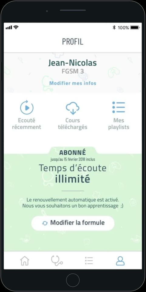 Compte — interface extraite