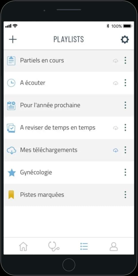 Playlists — interface extraite