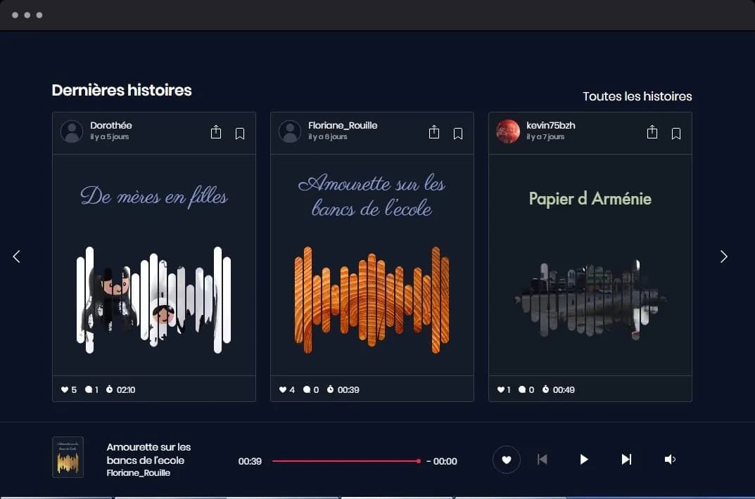 Site web — récits audio