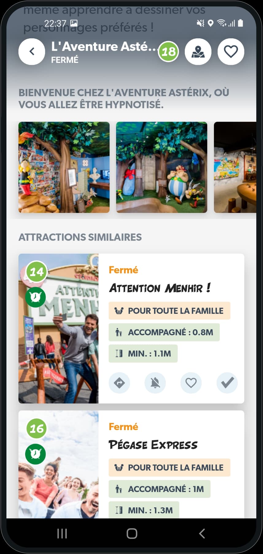 Détail attraction