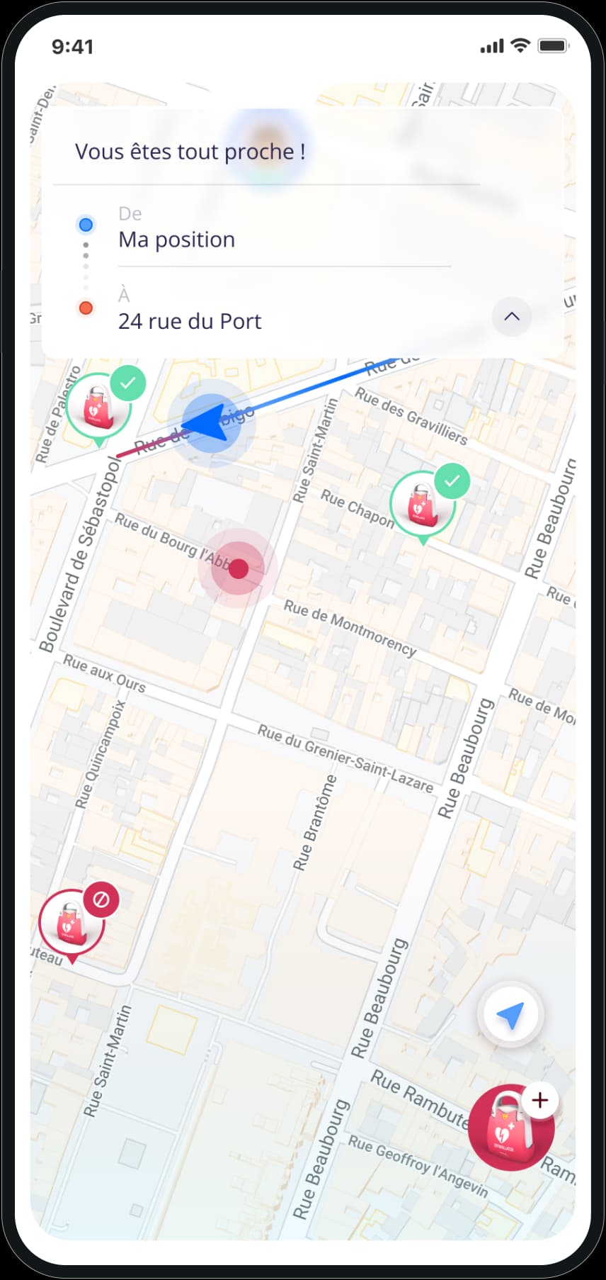 Navigation vers l’intervention
